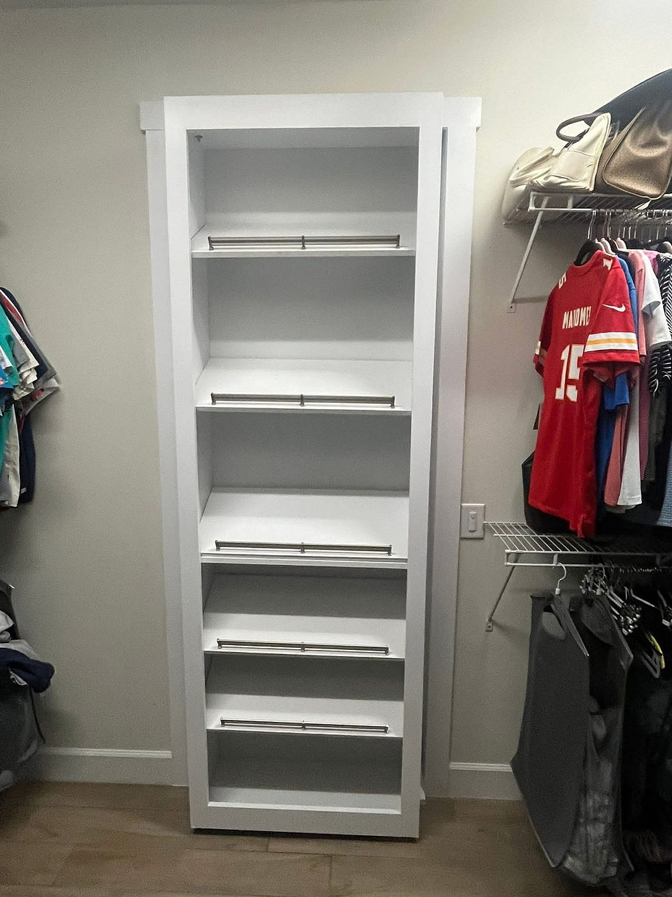 Shoe rack hidden door