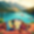 Bag with map, water, sunscreen, sunglasses on a dock by Lake Tahoe. Mountains, trees, sailboats in the background. "Lake Tahoe", "2017".