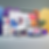 Multiple devices display colorful digital storefront designs. Background features colorful abstract shapes and a plant. Text includes "Calon".