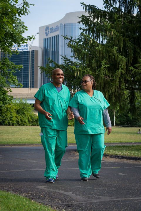 Nurses walking