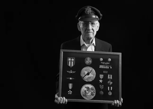 Decorated WWII Ace Pilot with service awards