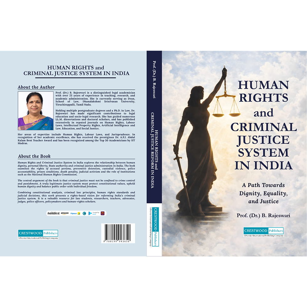 Thumbnail: Human Rights and Criminal Justice System in India by Prof. (Dr.) B. Rajeswari