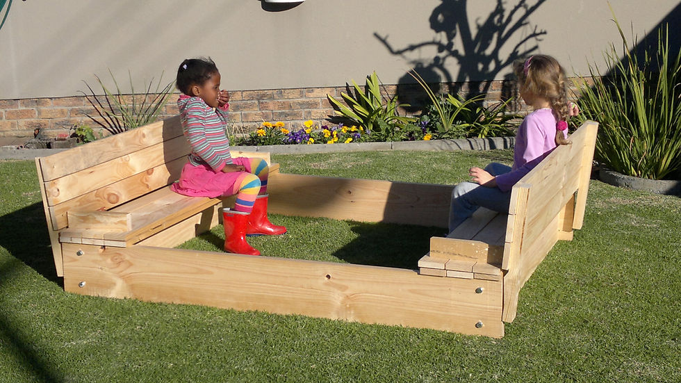 Folding bench sand box