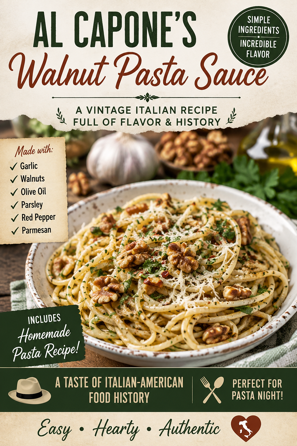 Al Capone's Walnut Pasta Sauce Recipe