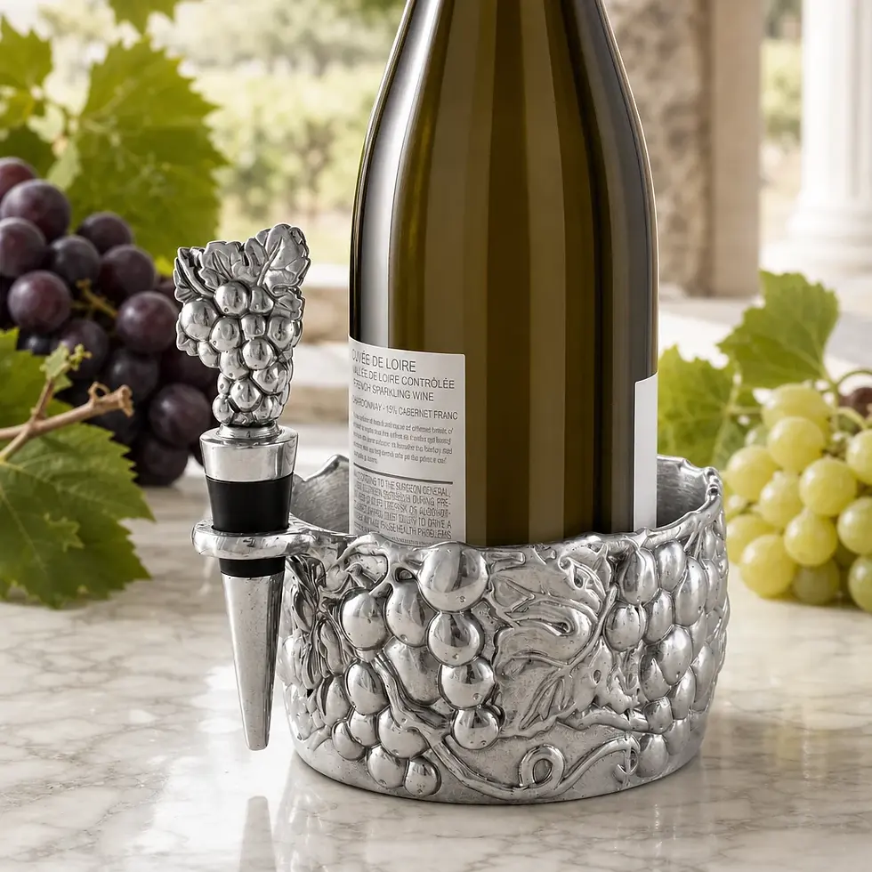 Thumbnail: Grape Wine Caddy and Stopper Set