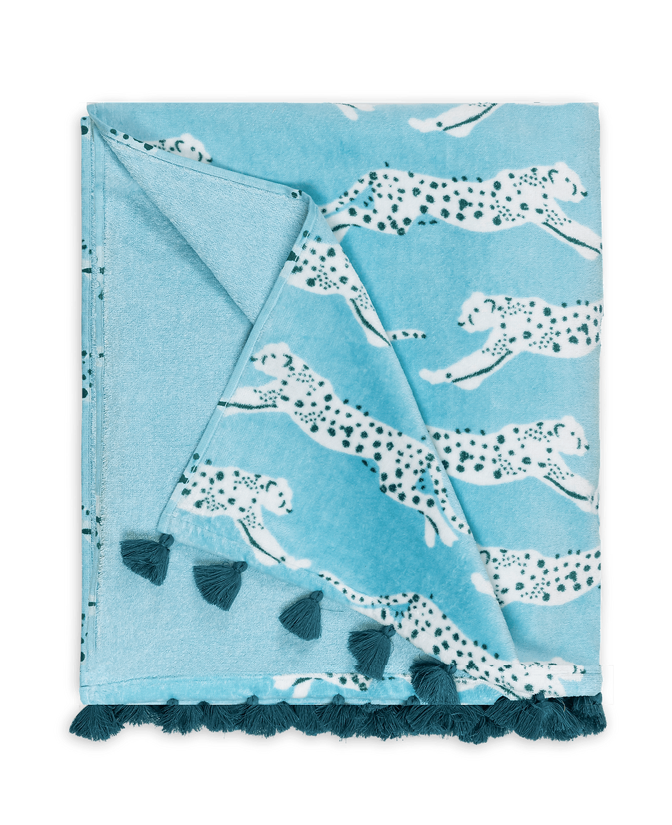 Thumbnail: Leaping Leopard Beach Towel by Schumacher-Matouk