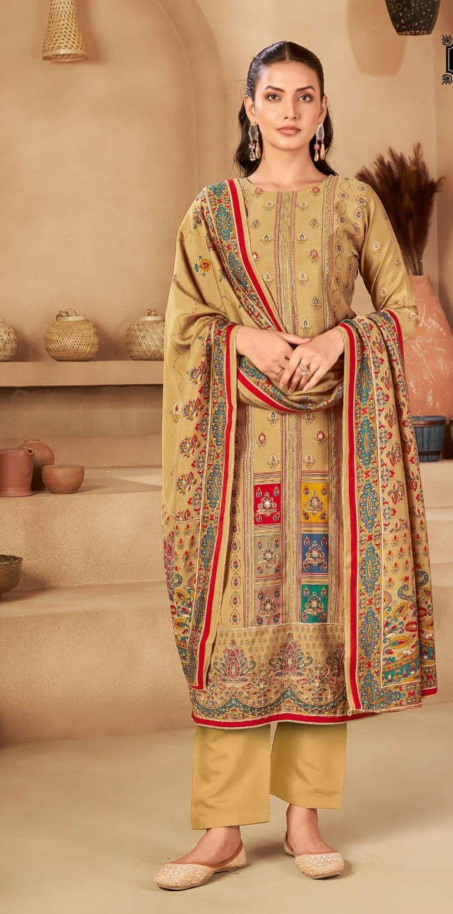 Thumbnail: Elegant Modal Cotton Suit Set with Hand Work