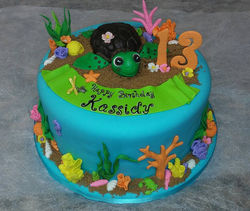 Turtle birthday cake