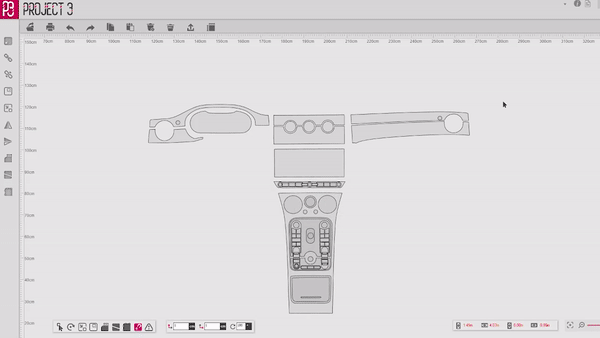 The Project 3 STUDIO, AI intelligence precut software for Paint Protection Film, flip function.