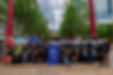 S.P.A.M. FRC 180 with World Championship Galileo Division Banner in fron of FIRST Sign outside of George Brown Convention Center in Houston, Tx