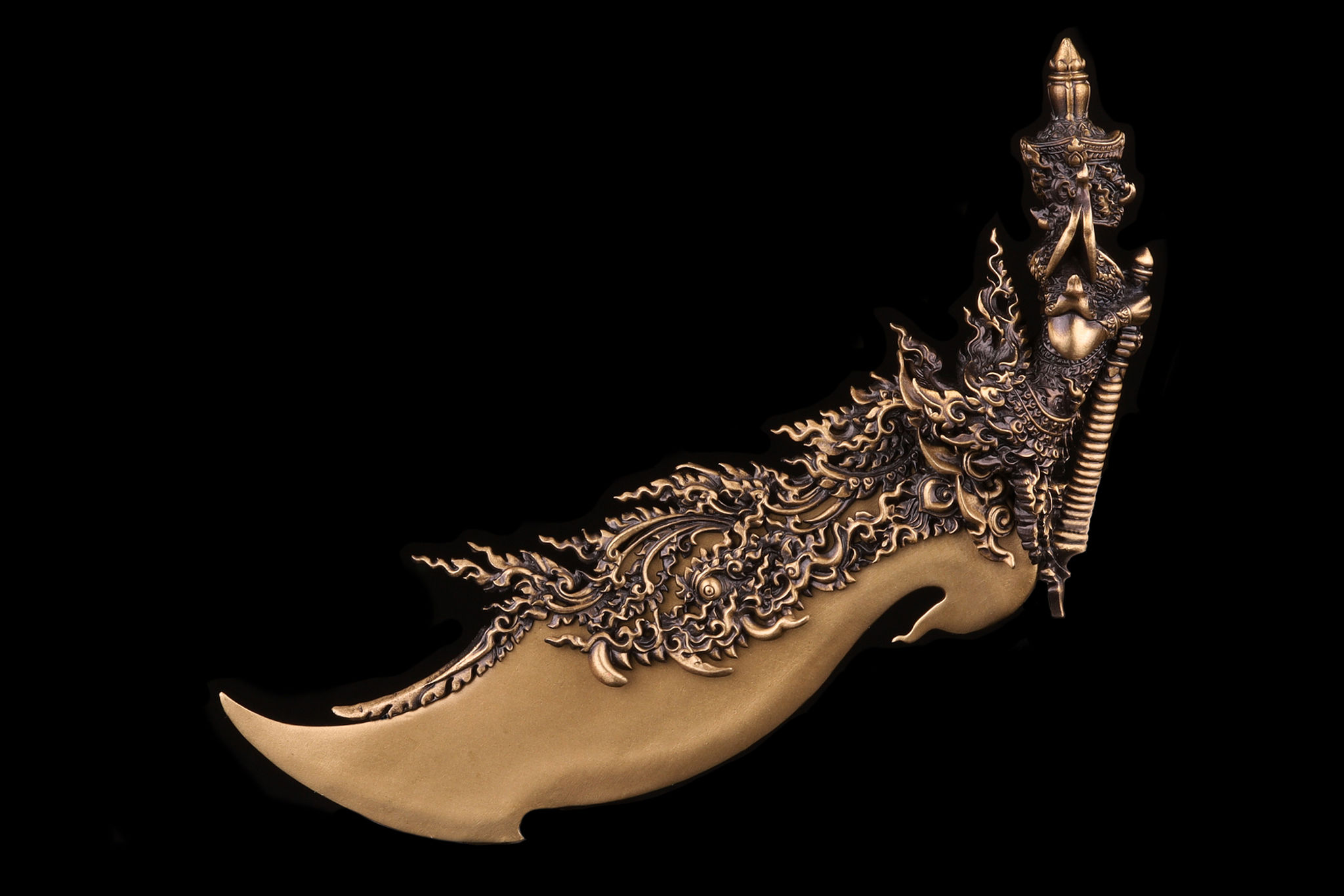 เวสศาสตราวุโณ เนื้อบรอนซ์นอกรมซาติน (ขนาดเล็ก)"威萨达武诺"灭魔刀（小） 铜材质熏黑工艺材质