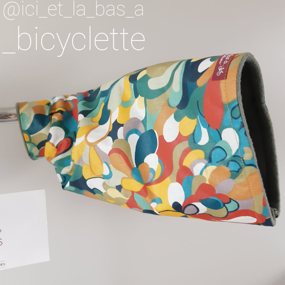 Miniature : Manchons Vélo Aquarelle - pour guidon fait main en France imperméables et chauds