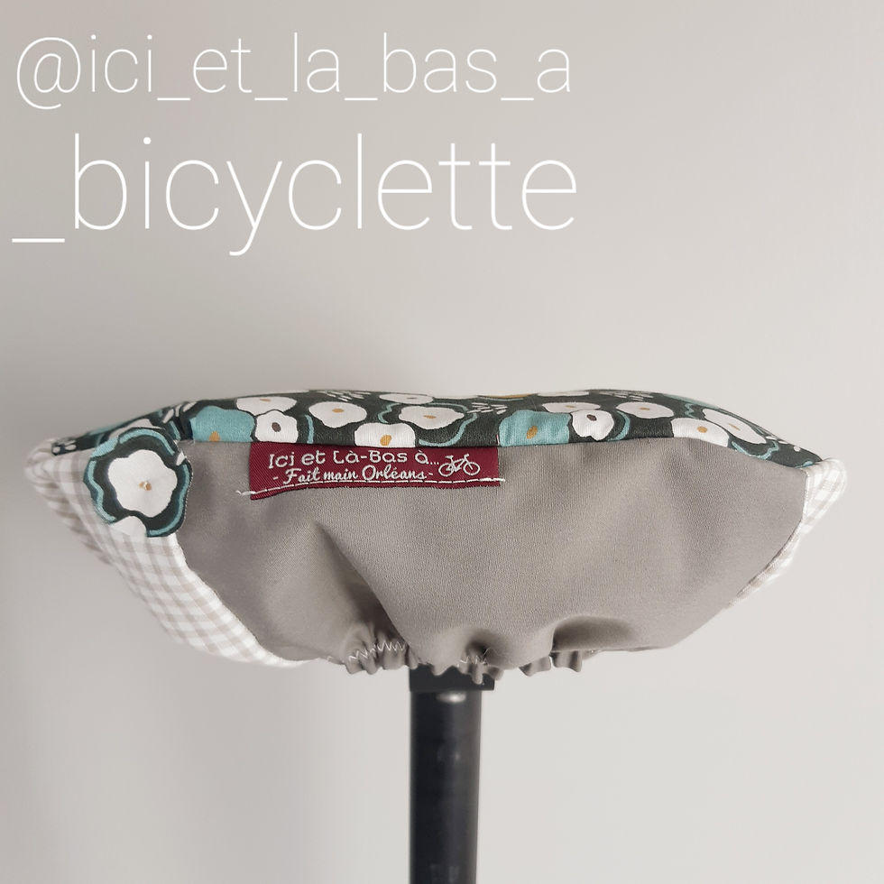 Miniature : Couvre-selle vélo coton & éponge UpCyclés - Jeannette - Fait main en France