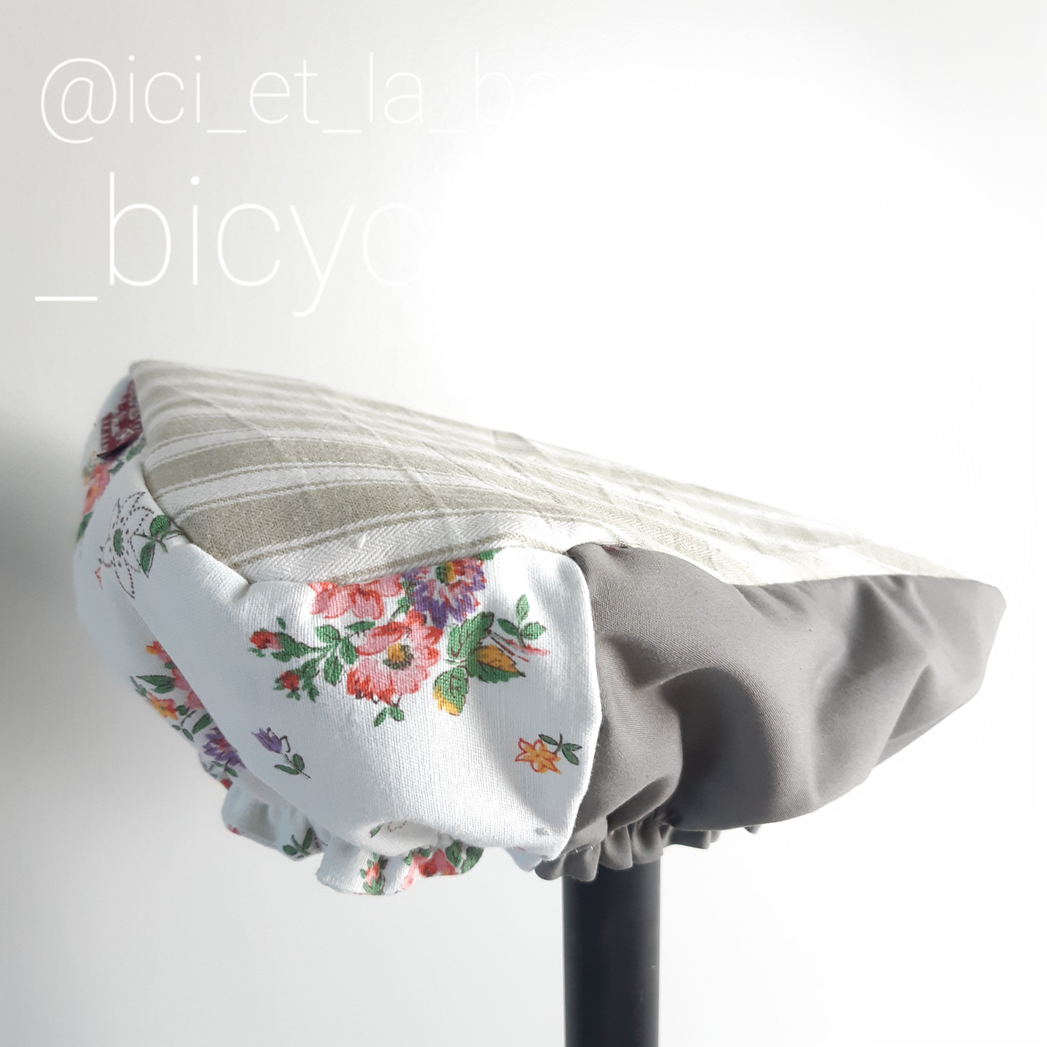 Couvre-selle vélo coton & éponge UpCyclés - Cosette - fait main