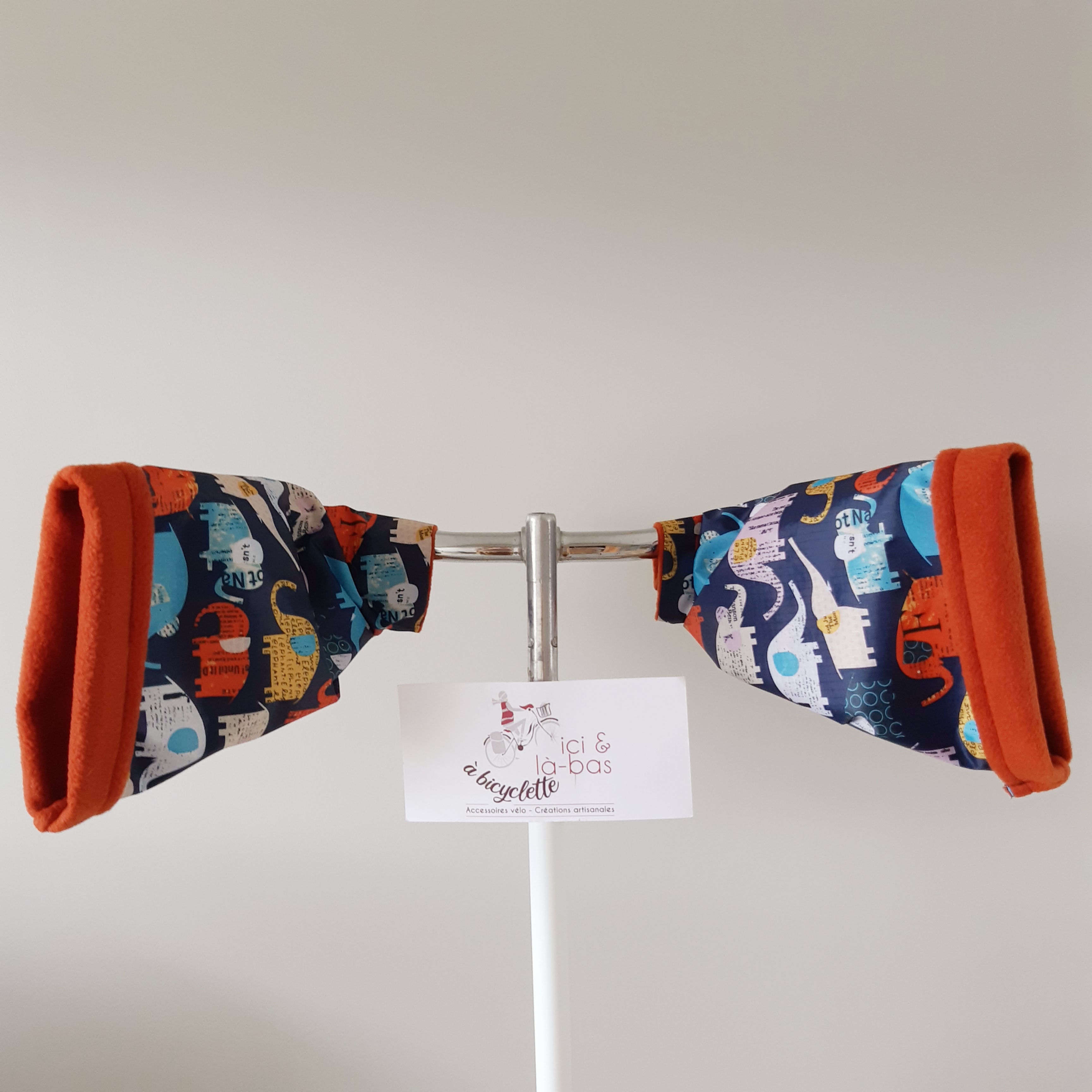 Manchons vélo Eléphant - unique et fait main