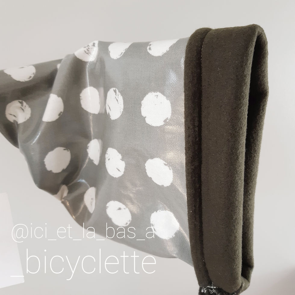 Miniature : Manchons vélo ronds blancs- pose sur guidon fabriqués en France fab main