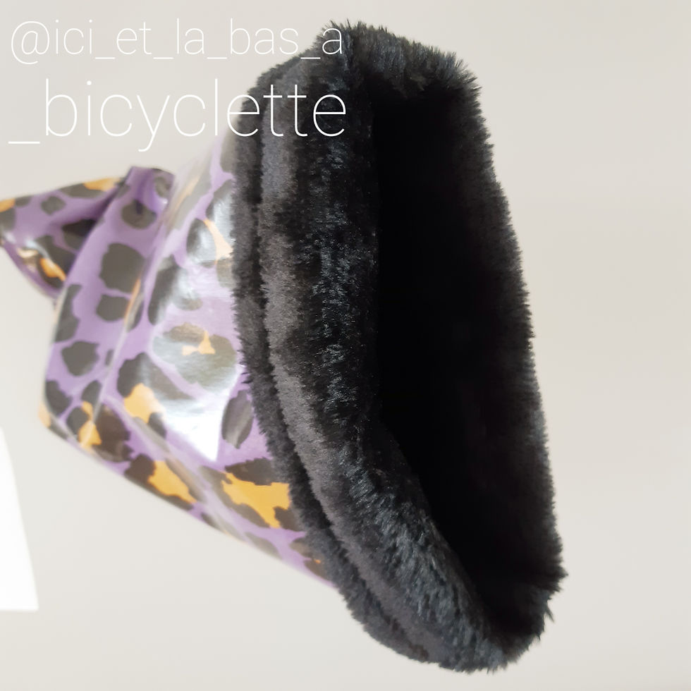Miniature : Manchons vélo panthère Violette - fabriqués en France et fait main