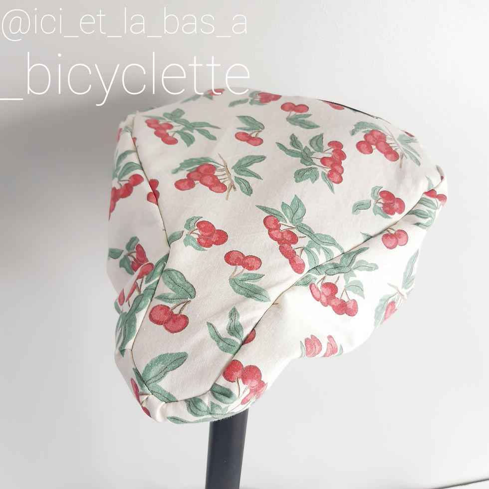 Miniature : Couvre-selle vélo coton & éponge UpCyclés - Cerisette - anti transp
