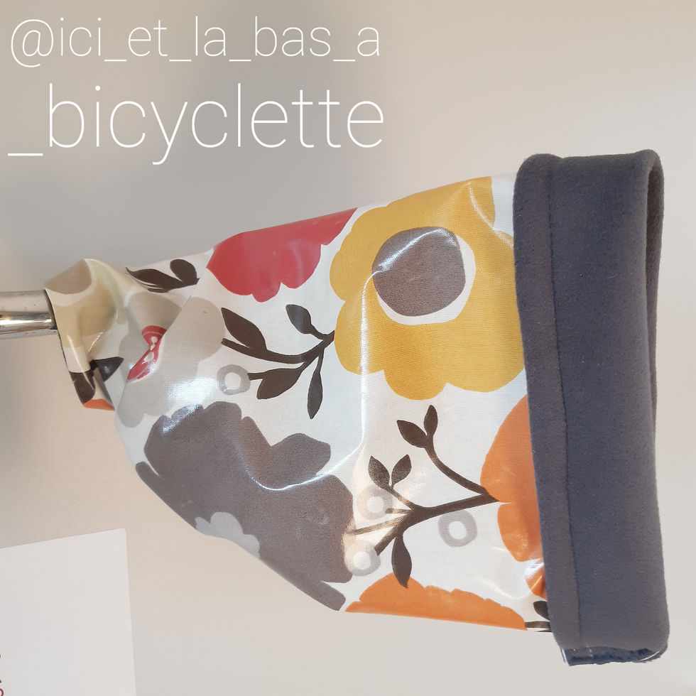 Miniature : Manchons vélo Pascaline gris - Imperméables et chauds made in France fait main
