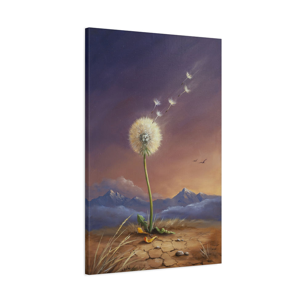 Thumbnail: Dandelion Dreamscape Matte Stretched Canvas