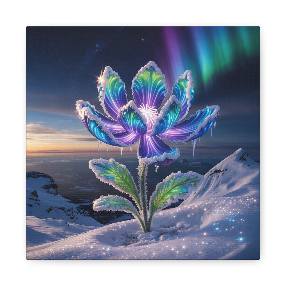 Thumbnail: Aurora Frost Flower Matte Canvas Wall Art