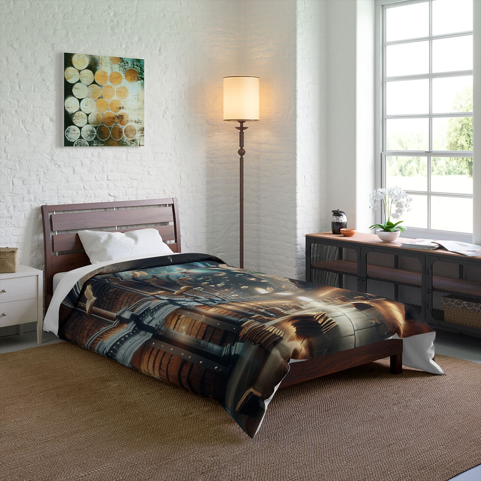 Thumbnail: Enchanting Library Comforter - Cozy Blanket for Book Lovers, Bedroom Decor