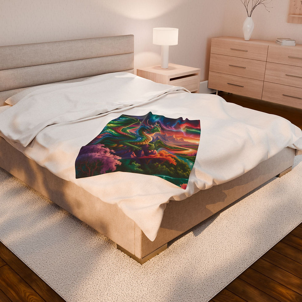 Thumbnail: June Dragon Plush Blanket | Cozy Home Decor, Gift for Dragon Lovers, Kids Room