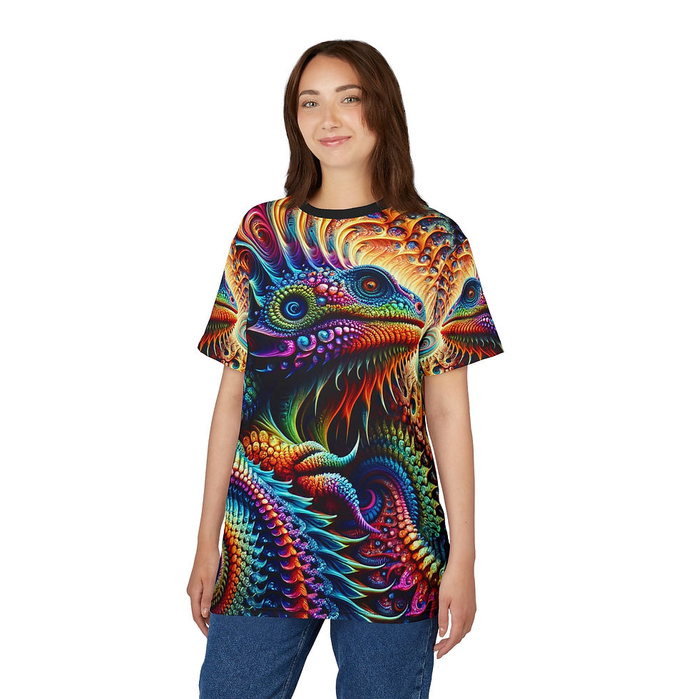 Thumbnail: Radiant Reptile Premium Tee, Colorful Graphic T-Shirt, Unique Gift Idea