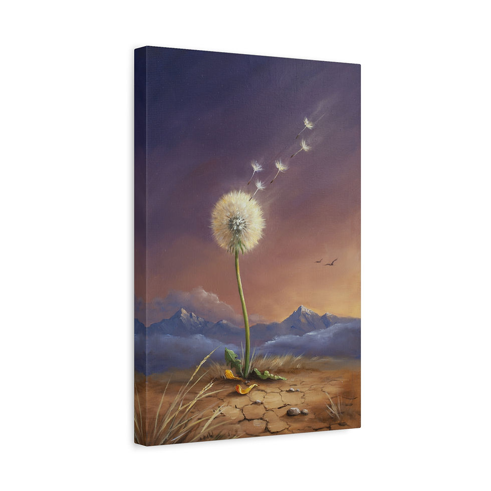 Thumbnail: Dandelion Dreamscape Matte Stretched Canvas