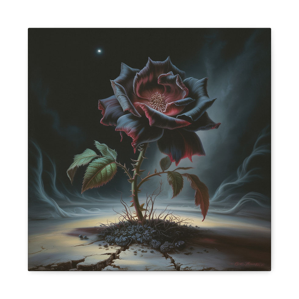 Thumbnail: Dark Rose Surreal Wall Art - Matte Stretched Canvas