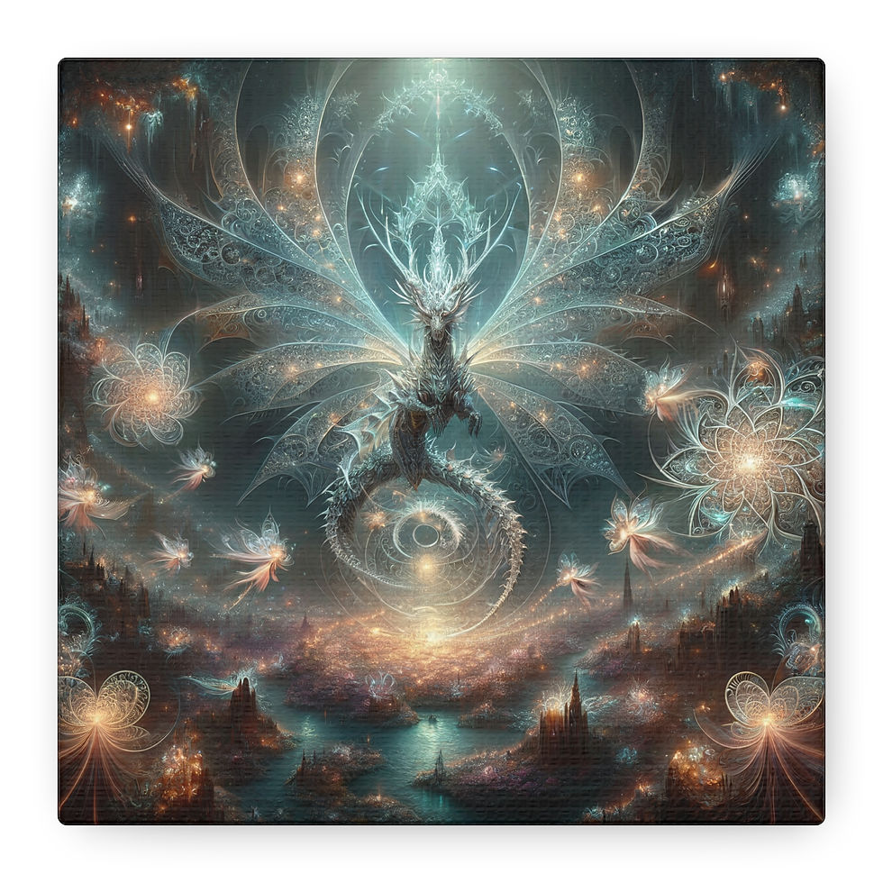 Thumbnail: Dragon of Destiny Canvas Wall Art, Modern Dragon Home Decor, Wall Art for Gamers