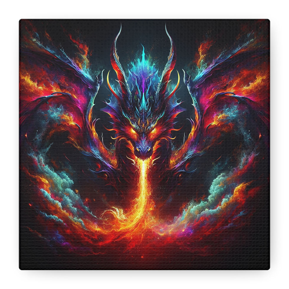Thumbnail: Dragons Breath Canvas Wall Art - Fantasy Wall Decor, Gift for Gamers