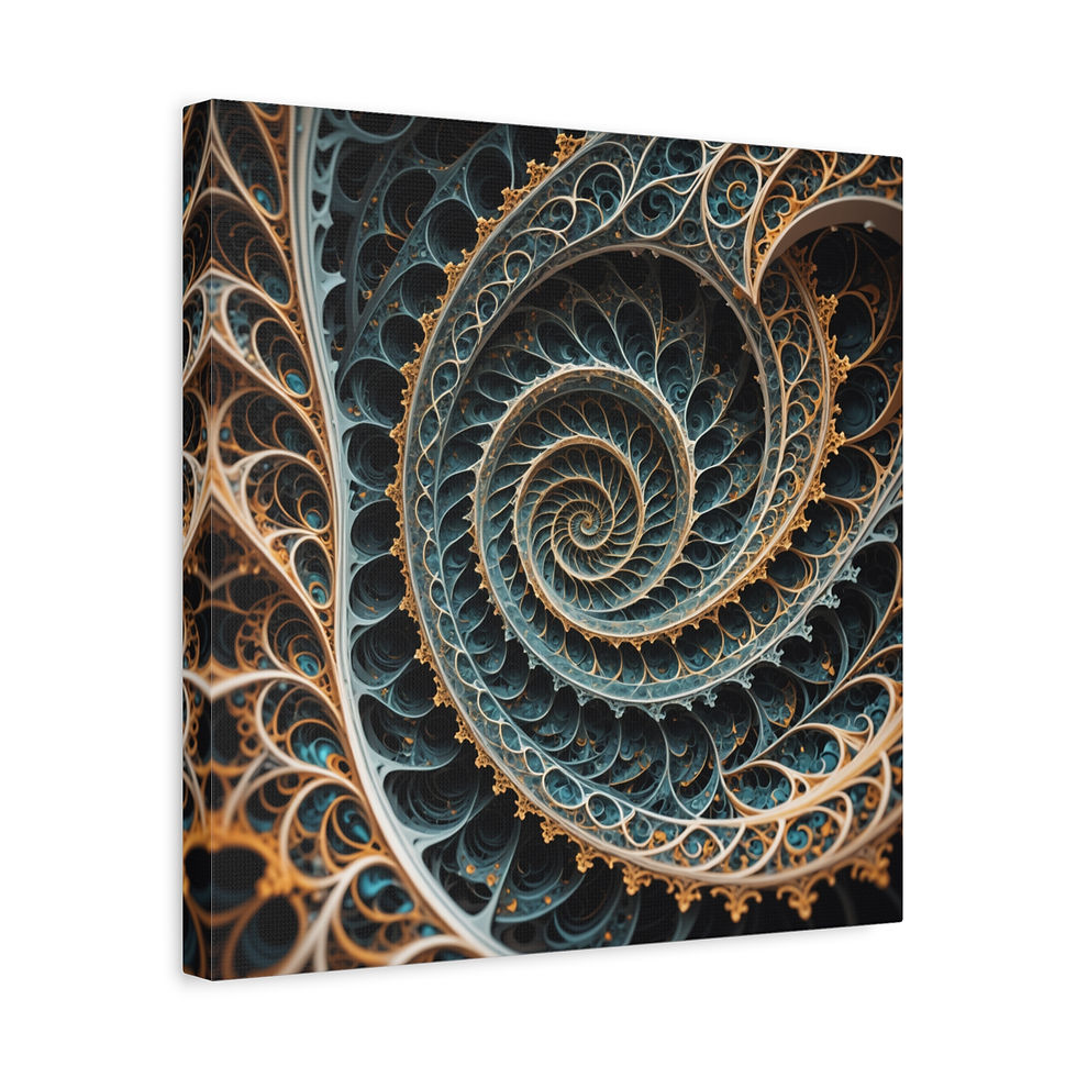 Thumbnail: Fractal Spiral Canvas Wall Art - Elegant Home Decor
