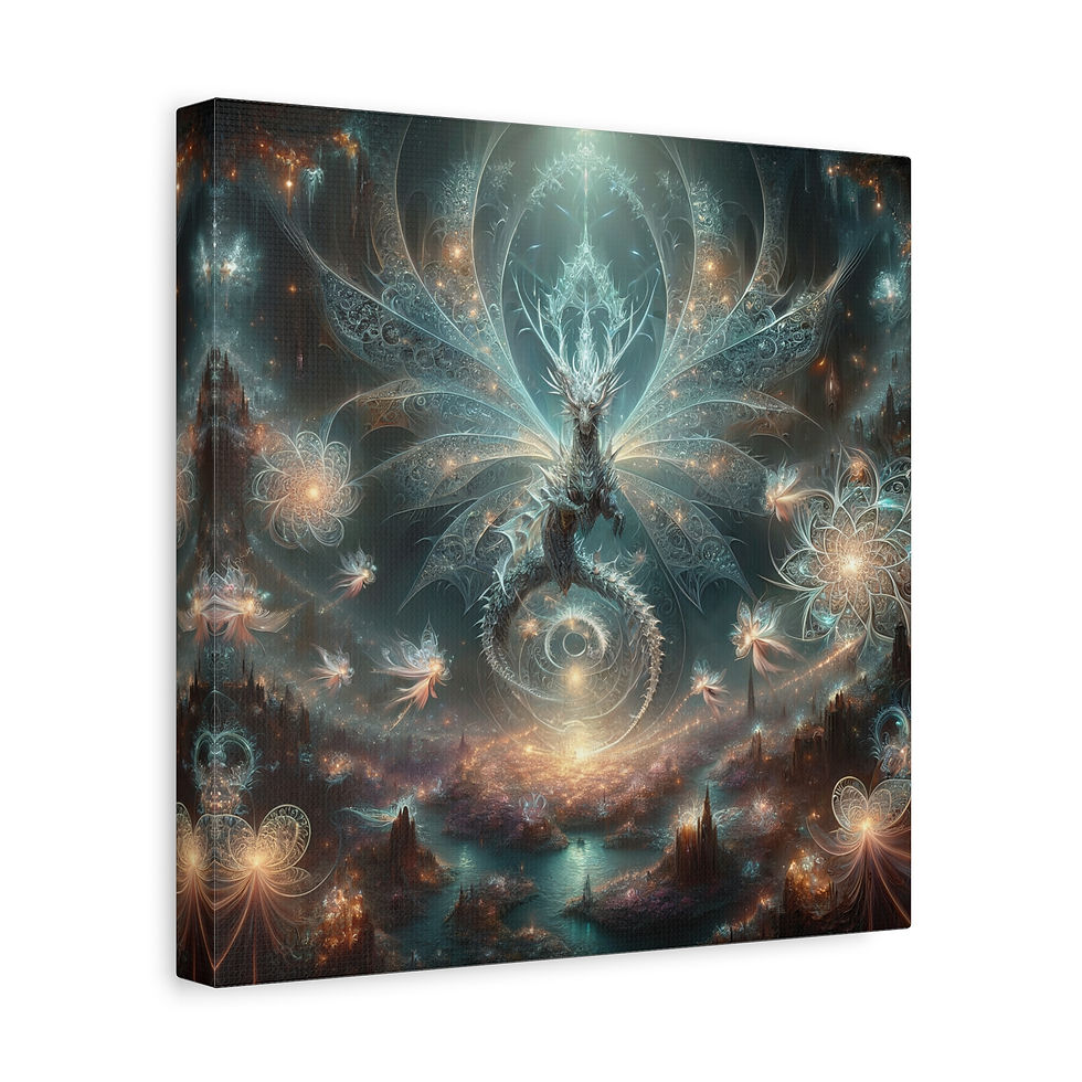 Thumbnail: Dragon of Destiny Canvas Wall Art, Modern Dragon Home Decor, Wall Art for Gamers