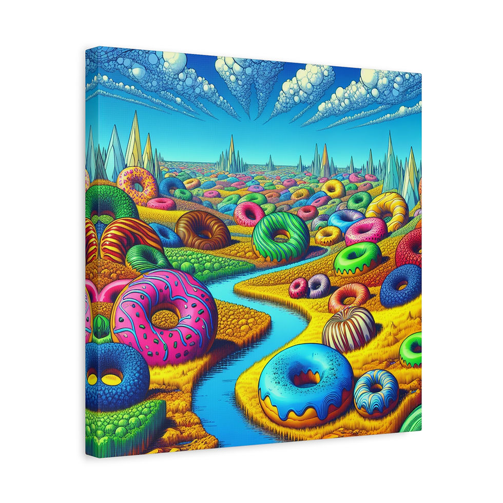 Thumbnail: Donut Worry Canvas Wall Art, Foodie Wall Art, Sweetness for Kitchens