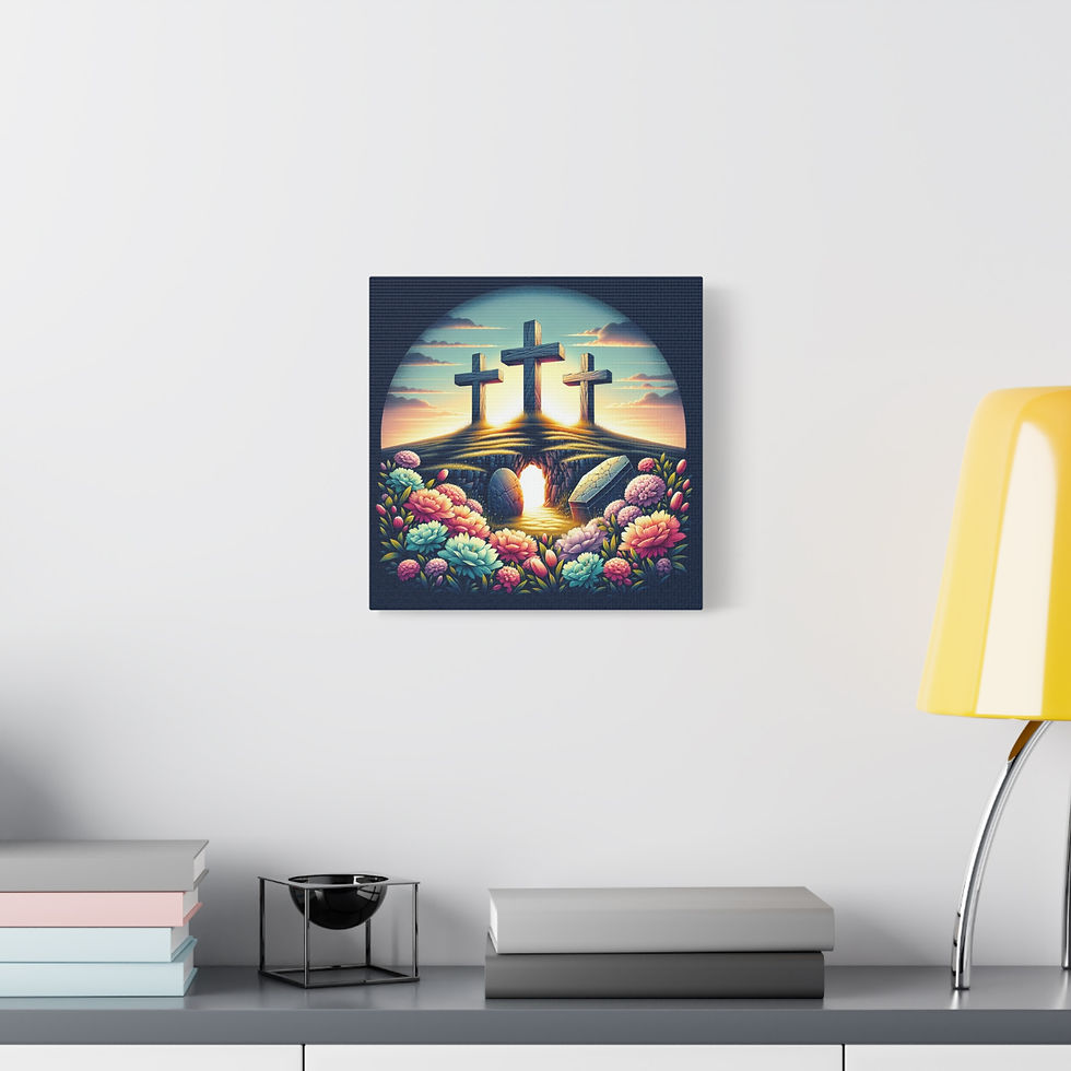 Thumbnail: Inspirational Canvas Art - Vibrant Crosses with Floral Design, Gallery Wrap
