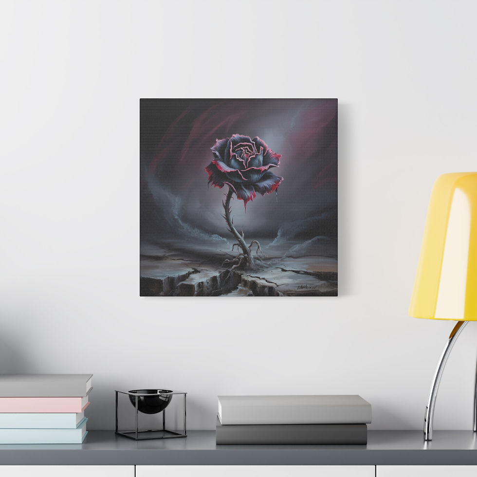 Thumbnail: Dark Gothic Rose Canvas Print — Matte Stretched Wall Art