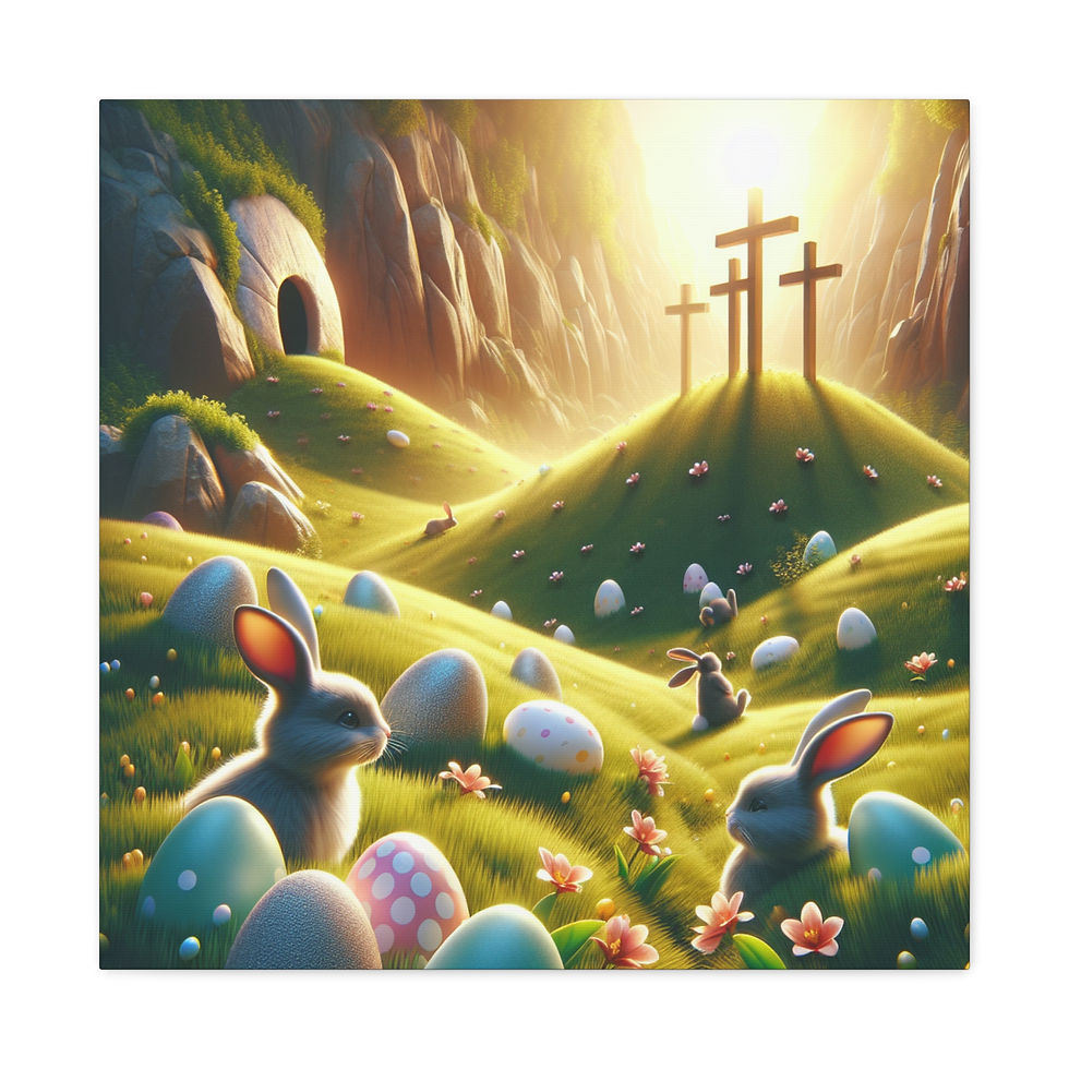Thumbnail: Easter Bunny Canvas Wall Art - Serene Spring Decor