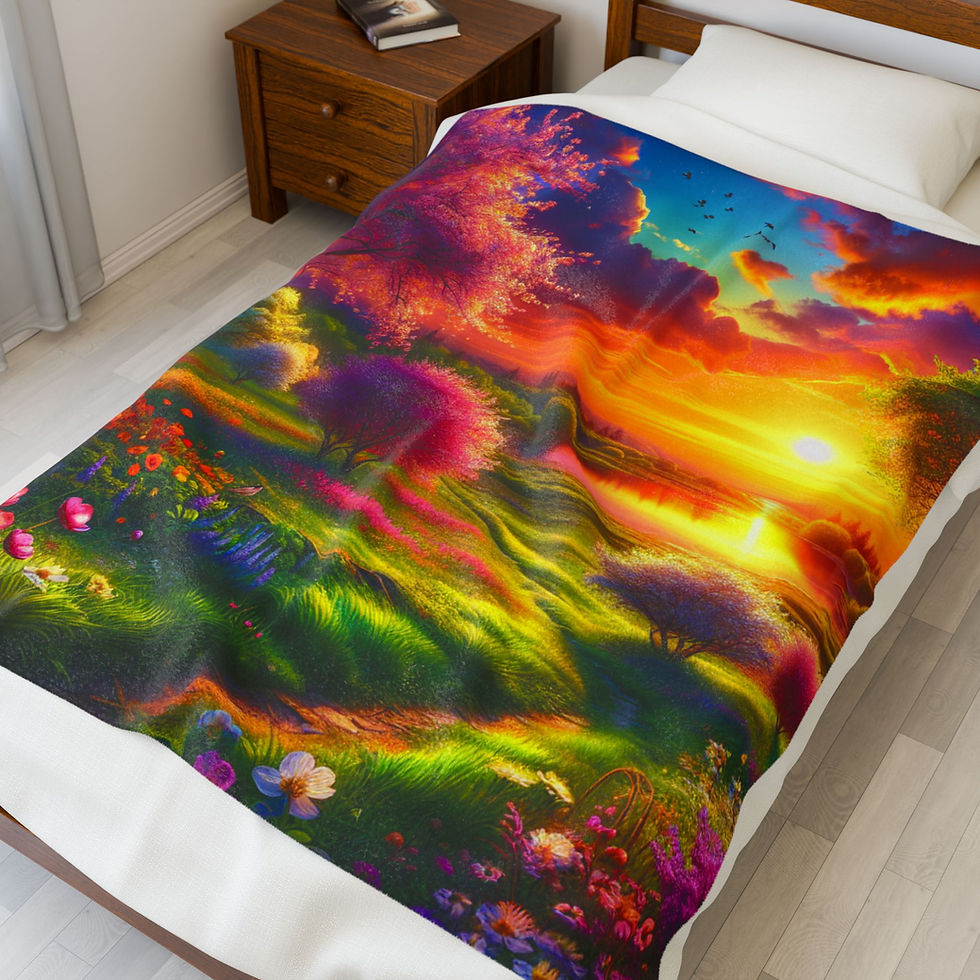 Thumbnail: May Sunset Plush Blanket for Cozy Comfort