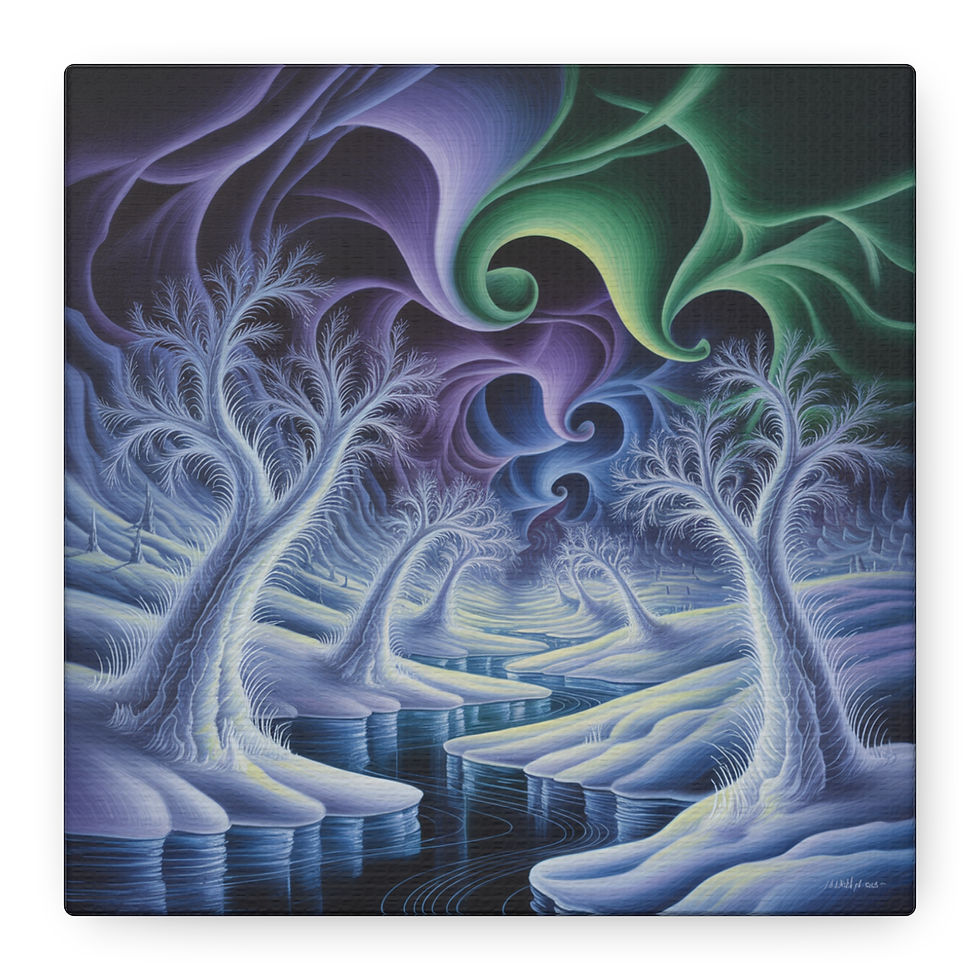 Thumbnail: Mystic Winter River Matte Canvas Wall Art