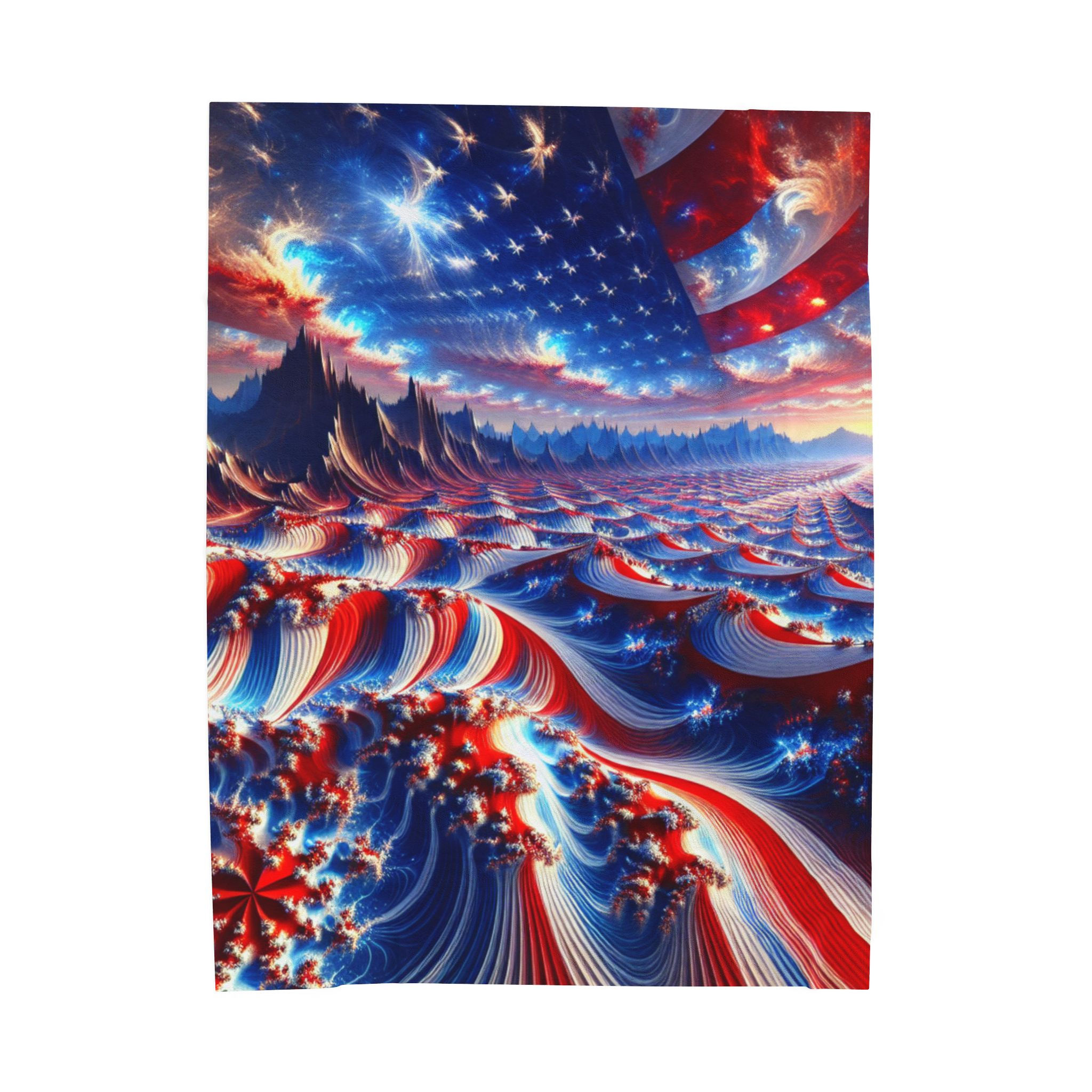 Home of the Brave Plush Blanket, Cozy Throw, American Flag Decor, Soft Blanket