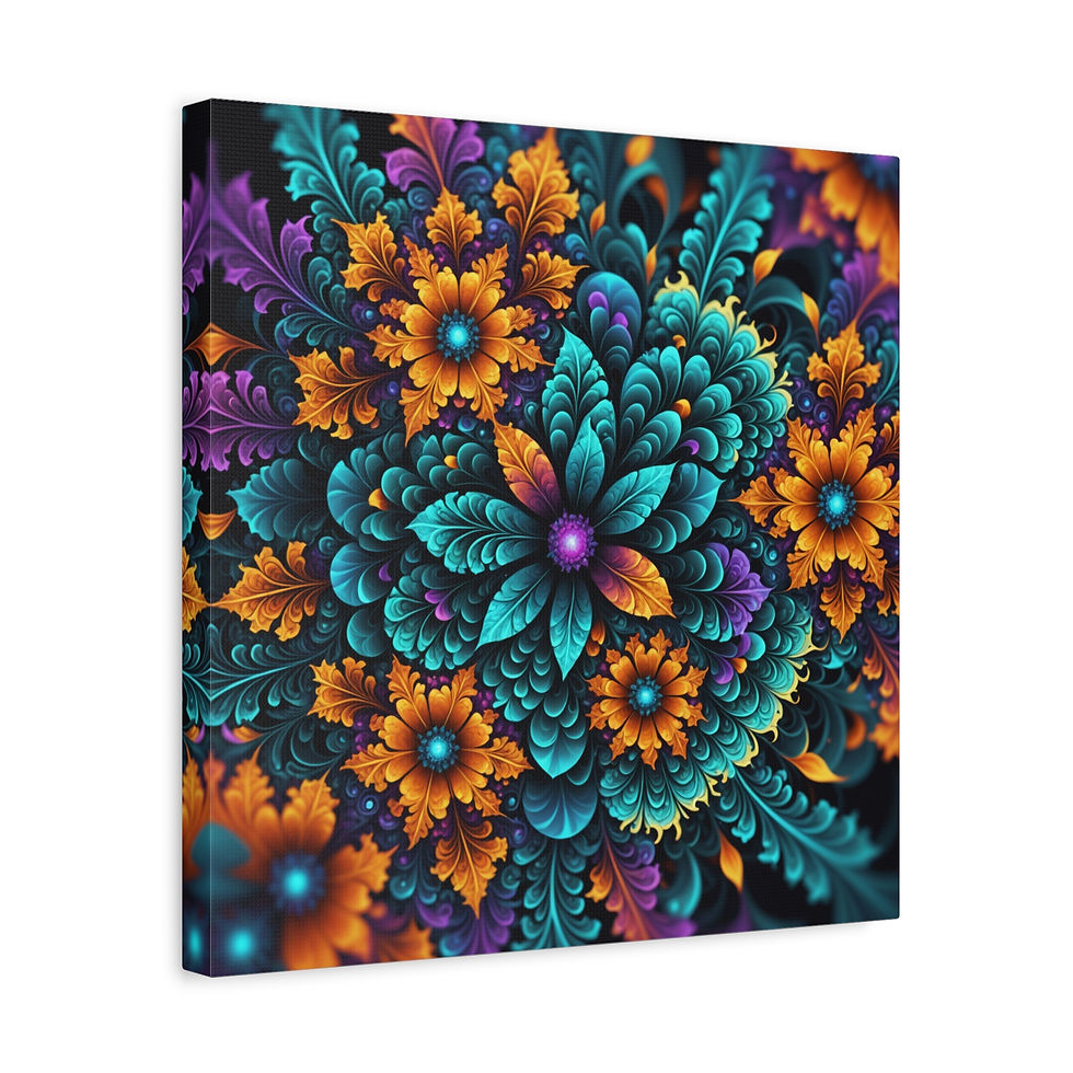 Thumbnail: Teal Contrast Canvas Wall Art, Colorful Wall Decor, Modern Home Art