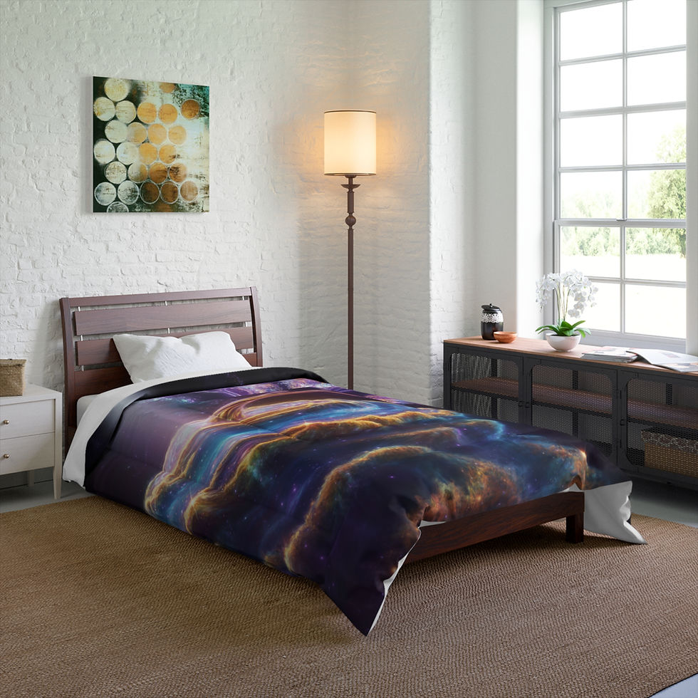Thumbnail: Starseed Comforter - Cosmic Bedding Decor, Celestial Bedroom Set