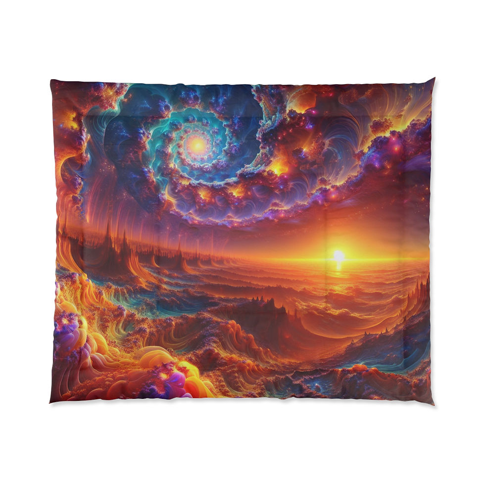 Thumbnail: June Skies Comforter - Dreamy Space Bedding, Galaxy Quilt, Astral Decor