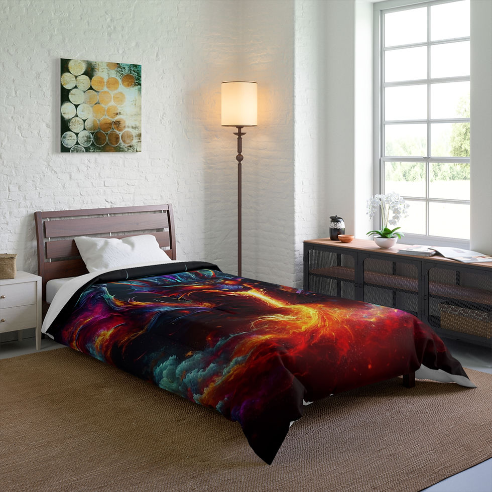 Thumbnail: Dragons Breath Comforter - Gift for Gamers, Theme Room Essentials, Bedspread