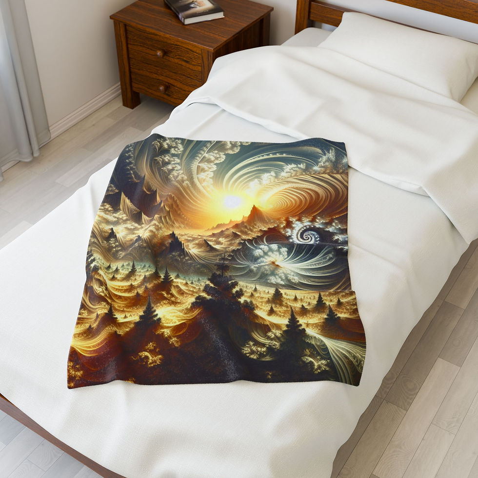 Thumbnail: Mountain Sunrise Plush Blanket – Dreamy Nature-Inspired Throw for Home Decor