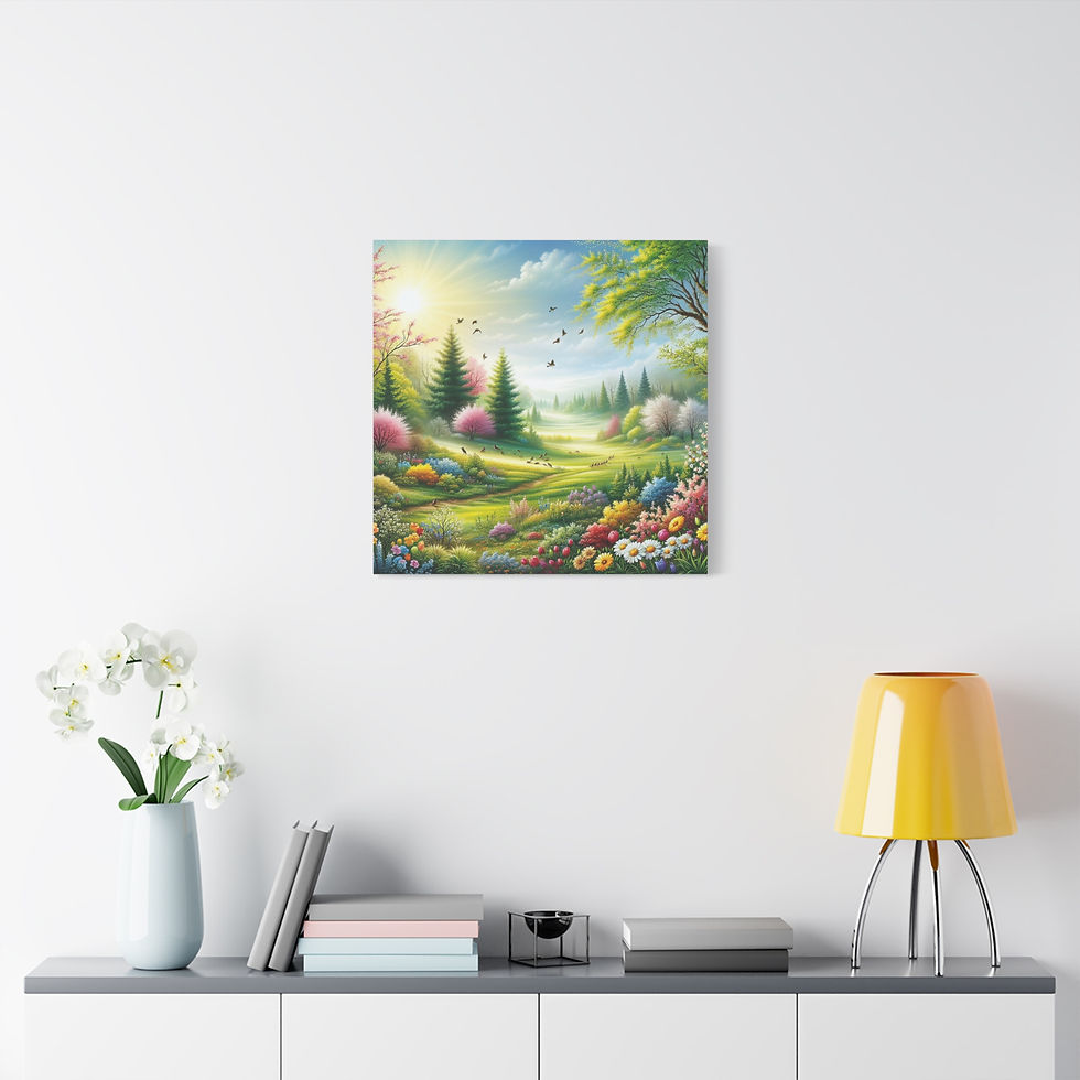 Thumbnail: April Spring Landscape Canvas Art - Colorful Nature Wall Decor