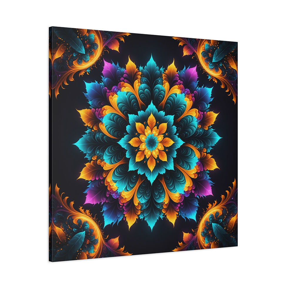 Thumbnail: Floral Mandala - Canvas Wall Art