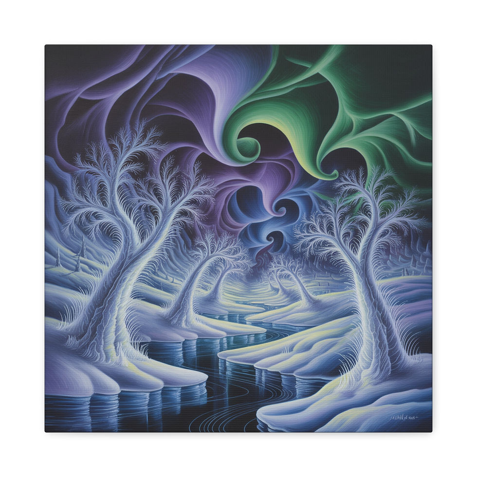 Thumbnail: Mystic Winter River Matte Canvas Wall Art