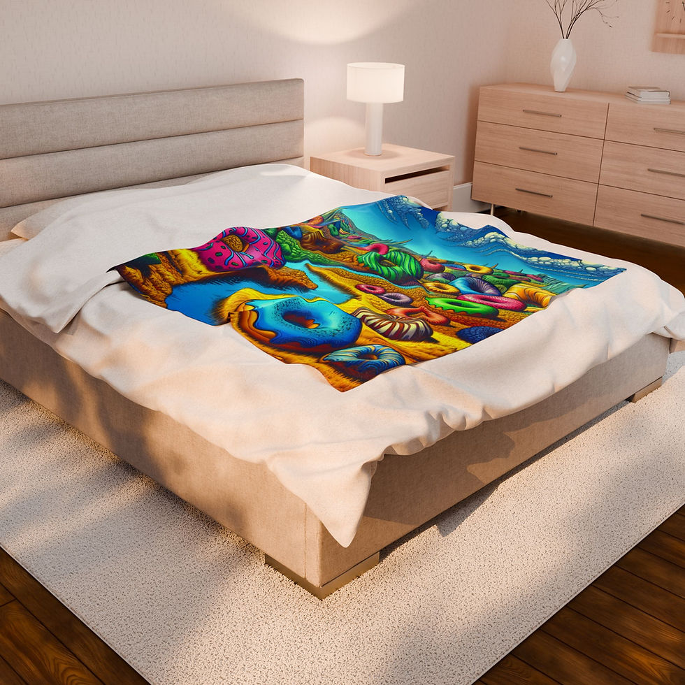 Thumbnail: Donut Worry Plush Blanket, Cozy Throw for Home, Bright Decor for Kids